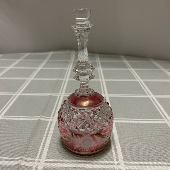 Vintage Collectible Bell Marchioness by Ebeling & Reuss Clear Ruby Gold Rim - Picture 2 of 10